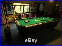 8 FT BLACK POOL TABLE With Green Cloth comes with new balls and sticks