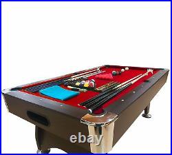 8' Feet Billiard Pool Table Full Set Accessories Vintage Red 8 with benches
