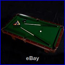 8-Foot Billiard Pool Table Set Game Room 2 Cue Sticks, Triangle Rack. Balls
