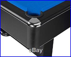 8 Foot Pool Table Set Accessories Kit Pro Billiard Game Blue Cues Rack Balls New