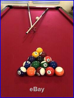 8 Foot Pool Table with Pool Balls, Rack, and Cue Sticks