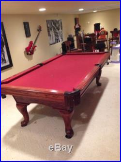 8 Ft. Slate Pool Table Billiards. Excellent! Includes Cover & Accessories
