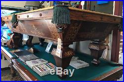 8' H. W. Collender Popular Antique Pool Table