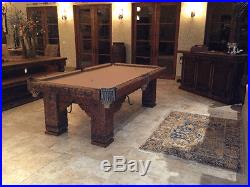 8' Hand-Crafted Rustic Log Pool / Billiard Table for Log Home / Cabin Wild West