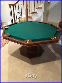 8 Player Poker Table With Hardwood Top. Can Be Used For Dining