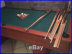 8' Pool Table with Solid Wood Finish