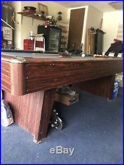 8 Pro Slate Pool Table With 10 Q Sticks and Q Rack Table Brush