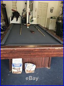 8 Pro Slate Pool Table With 10 Q Sticks and Q Rack Table Brush