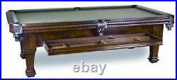 8' Ramsey Slate Pool Table with Hidden Storage Drawer Antique Walnut Finish