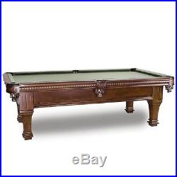 8' Ramsey Slate Pool Table with Hidden Storage Drawer Antique Walnut Finish