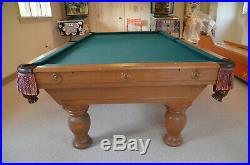 8' Slate Pool Table with cue sticks, balls, racks in very good condition