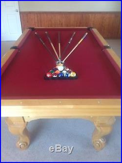 8' Slate Pool Table with ping pong table top & all accessories