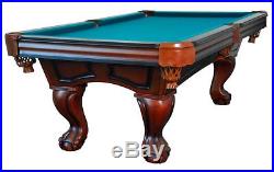 8 foot POOL TABLE with BALL & CLAW LEG in WALNUT by BERNER BILLIARDS BRAND NEW