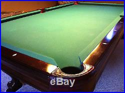 8 ft Brunswick Greenbrier Pool Table with Pool Table Light & Cue Rack