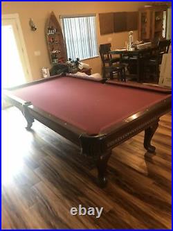 8x4 Professional Pool Table Solid Mahogany 1 Inch Slate