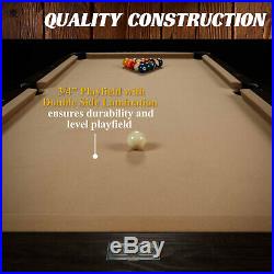 90 Inch Billiard Table with Dartboard Indoor Game Set Pool Cue Rack Storage K-818