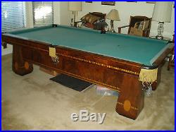 9' Antique Brunswick Billiards Medalist Pool Table