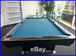 9' BRUNSWICK GOLD CROWN POOL TABLE with accessories, recently replaced cloth