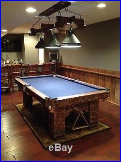 9' Wild West Hand-Crafted Rustic Pool / Billiard Table for Log Home / Cabin