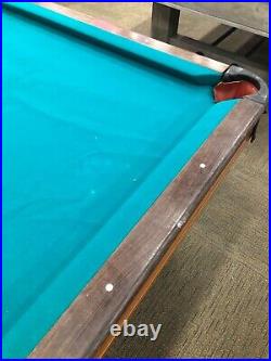 9' antique Brunswick Arcade pool table