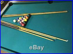 AMC Billiards 8 Foot Pool Table with Pool Balls, Rack, and Cue Sticks