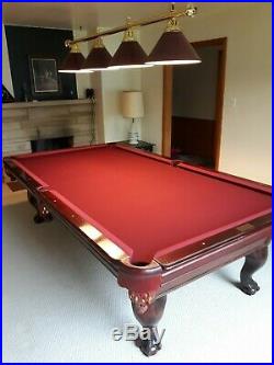 AMF PlayMaster 9' Pool Table 1 slate, 5 cues, 4-lamp bar, bridge, accessories