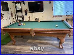 AMF Playmaster 8 ft 3 piece slate pool table solid oak excellent condition
