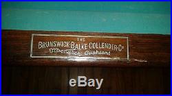 Antique 1903 One Piece Brunswick Balke Collender Billiards Table