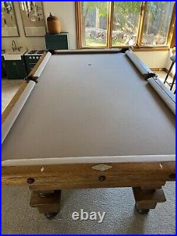 ANTIQUE Brunswick-Balke-Collender Billiard/Pool Table With Pool Cue Rack