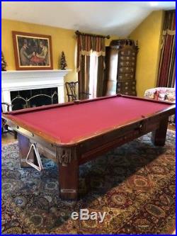 ANTIQUE J E CAME BILLIARD POOL TABLE With Inlaid Satin Wood And Mother Of Pearl