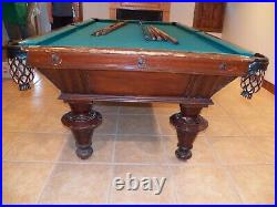 ANTIQUE Victor Oak POOL TABLE CIRCA 1900 VINTAGE Victorian ORIGINAL Billiards