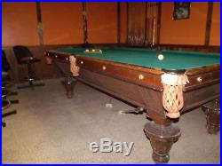 ANTIQUE W. H. GRIFFITH POOL TABLE, 1910 vintage