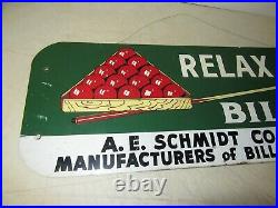 A. E. Schmidt Early billiards pool table Advertising Sign