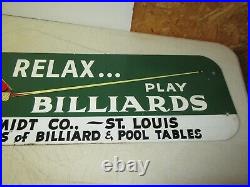 A. E. Schmidt Early billiards pool table Advertising Sign