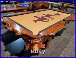 Absolutely Stunning Mesquite And Turquoise Rustic Pool Table Package