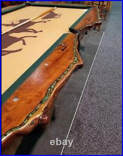 Absolutely Stunning Mesquite And Turquoise Rustic Pool Table Package