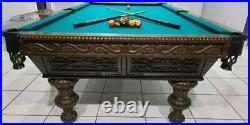 Absolutely gorgeous solid Mahogany Antique 9' pool table package