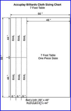 Accuplay 20 oz Pre Cut Pool Table Felt 8 Foot Table Felt. Navy
