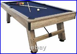 American Legend Brookdale 90 Billiard Table with Rustic Wood Finish & Navy Blue