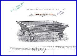Antique 1896 brunswick balke collander special order pool table