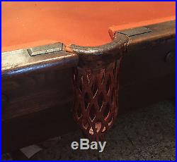 Antique 1909 Brunswick Balke Collender Monarch Cushions Pool Table 8 1/2