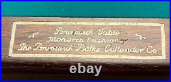 Antique 1915 Brunswick 9' Madison/Jefferson 3-piece slate pool table