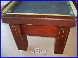 Antique 1916 Arts and Crafts Brunswick Balke Collende Baby Grand pool table
