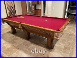 Antique 9' brunswick pfister billiards pool table