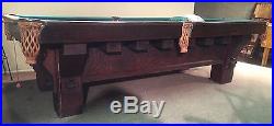 Antique Arts & Crafts Brunswick-Balke-Collender 9ft Pool Billiard Table