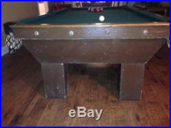 Antique Brunswick 1915 pool table