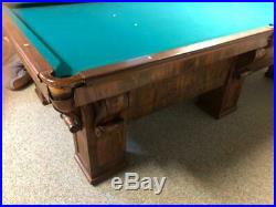 Antique Brunswick 3 Cushion and Pocket Billiards table 5 by 10 Circassion Walnut