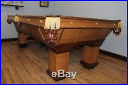 Antique Brunswick 8' pool table restored circa 1900