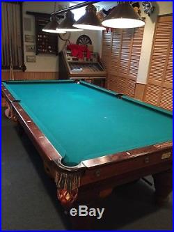 Antique Brunswick 9' 1901 Narragansett Pool Table