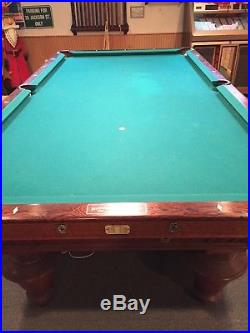 Antique Brunswick 9' 1901 Narragansett Pool Table